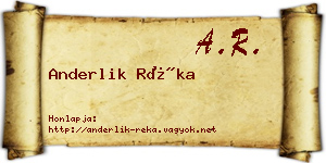 Anderlik Réka névjegykártya